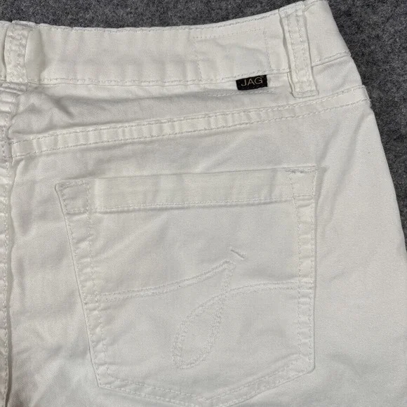 Jag Jeans Womens Size 8 (Fits 30x22) White Jeans Classic Fit Stretch Crop - Picture 7 of 14